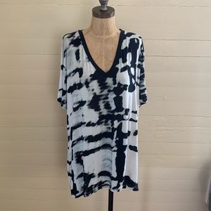 Prabal Gurung Tie Dye black and white v-neck - XL